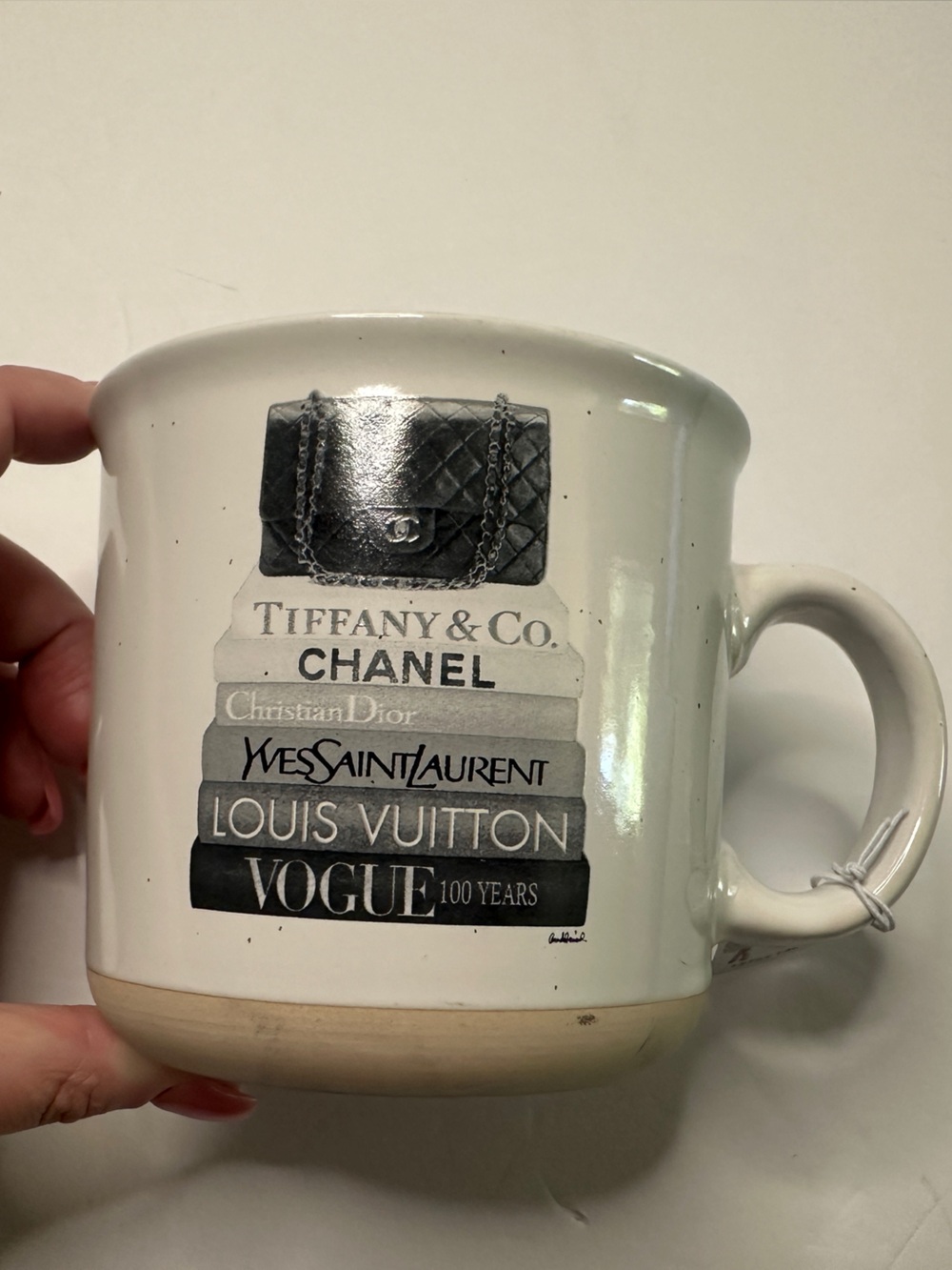 NWT Amanda Greenwood Designer Stack White Ceramic Accent Mug